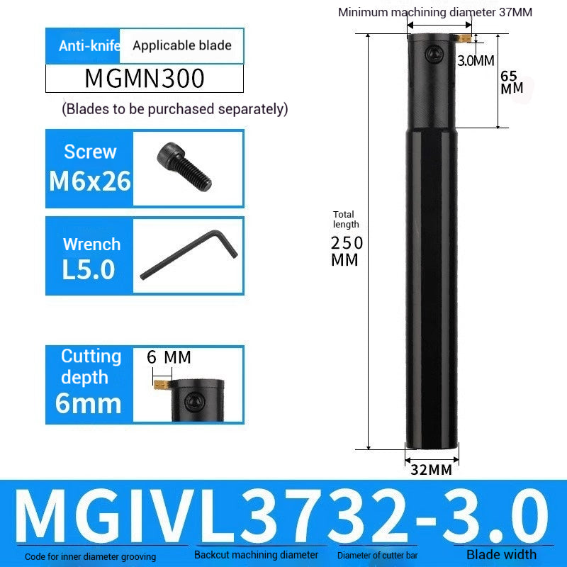 1024-CNC toolholder internal groove cutter MGIVR2016-2 internal groove toolholder lathe cut-off tool CNC lathe tool cutting tools Shandong Denso Pricision Tools Co.,Ltd.